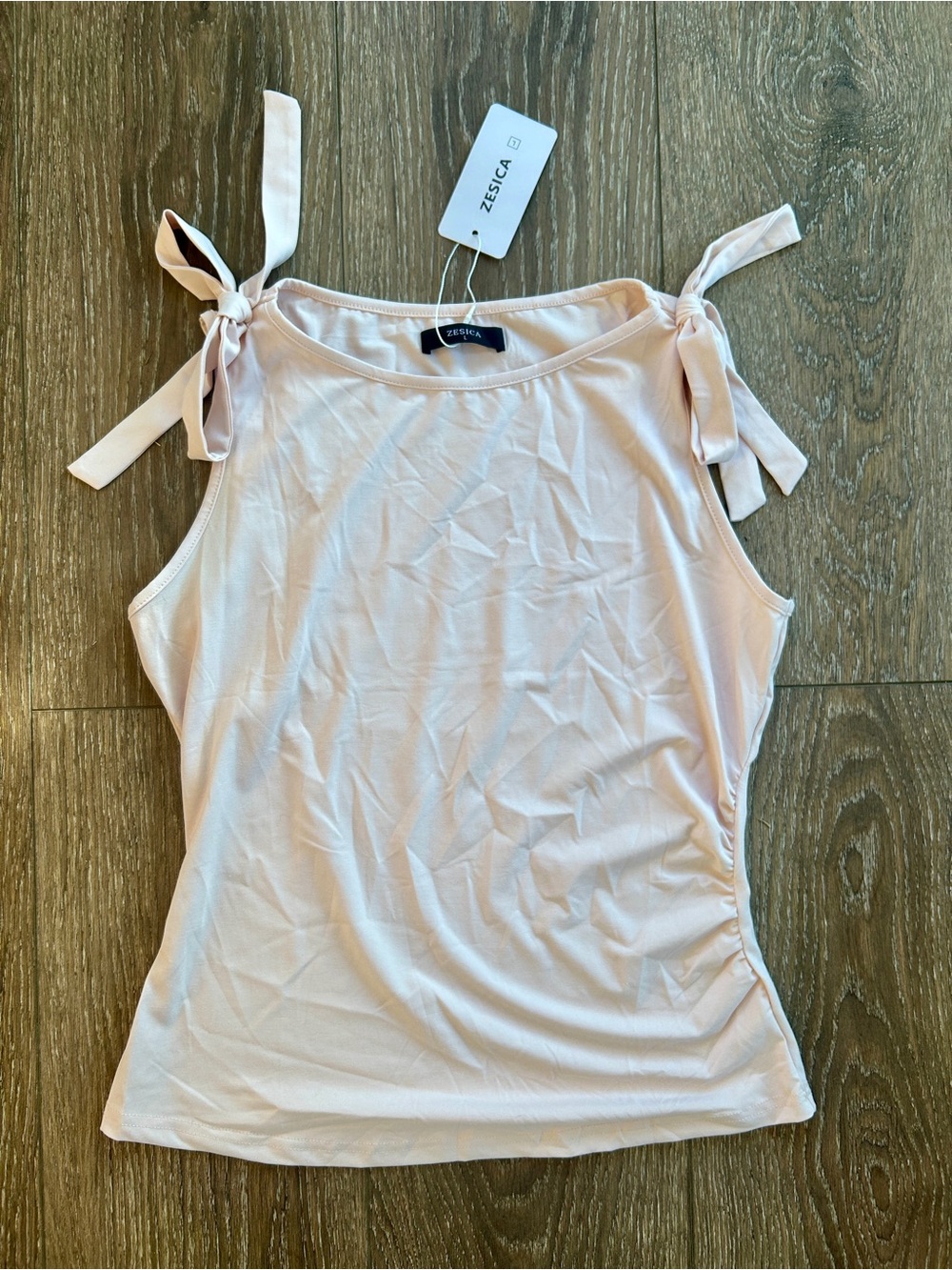 Zesica Blush Tie-Shoulder Tank Top